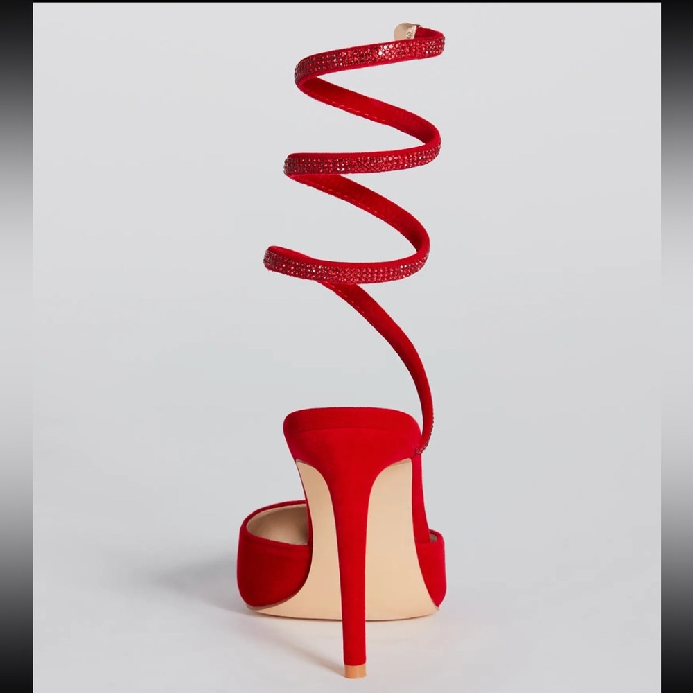 Windsor Vibrant Red Strappy Heels - Picture 5 of 6